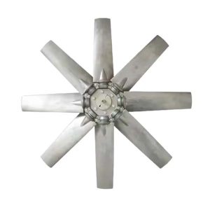 Hélices industriales de aluminio y polipropileno VEINSA instaladas en sistemas de ventilación axial para aplicaciones industriales