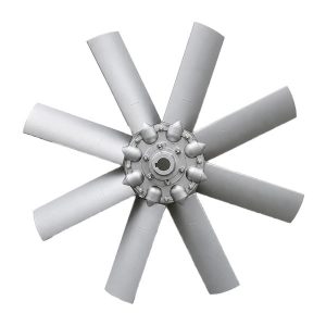Hélices industriales de aluminio y polipropileno VEINSA instaladas en sistemas de ventilación axial para aplicaciones industriales